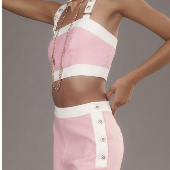 Maeve Linen Side-Button Trousers - Picture 3 of 4